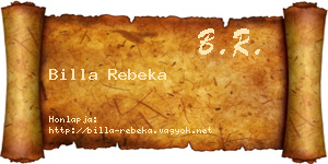 Billa Rebeka névjegykártya